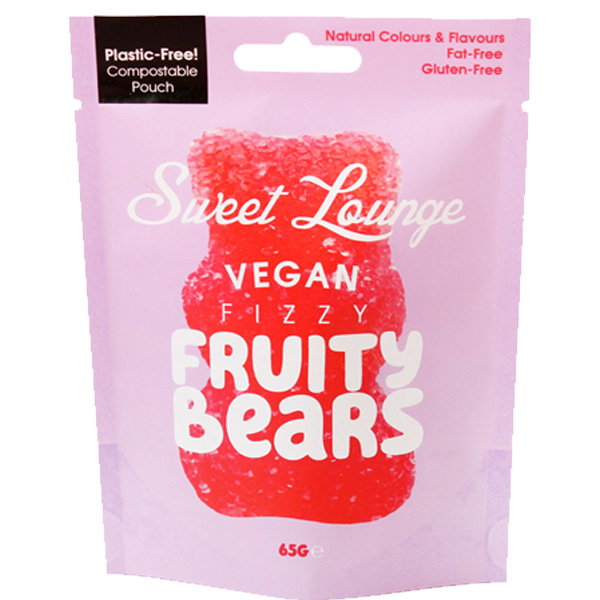 Sweet Lounge - Vegan Fizzy Fruity Bears Pouch - 10x65g