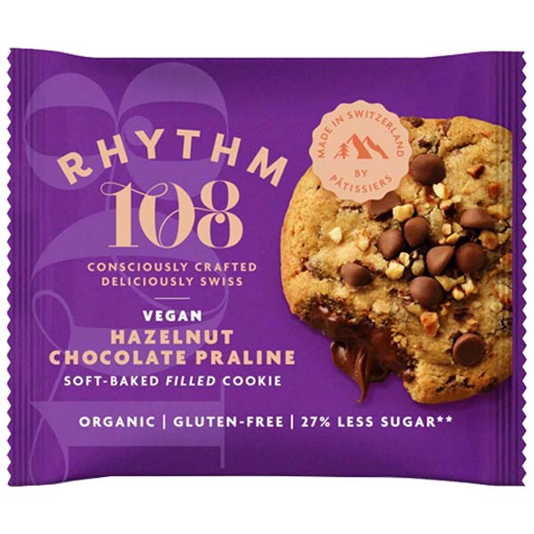 Rhythm 108 - Soft Baked Filled Cookies - H/Nut Choc Praline - 12x50g