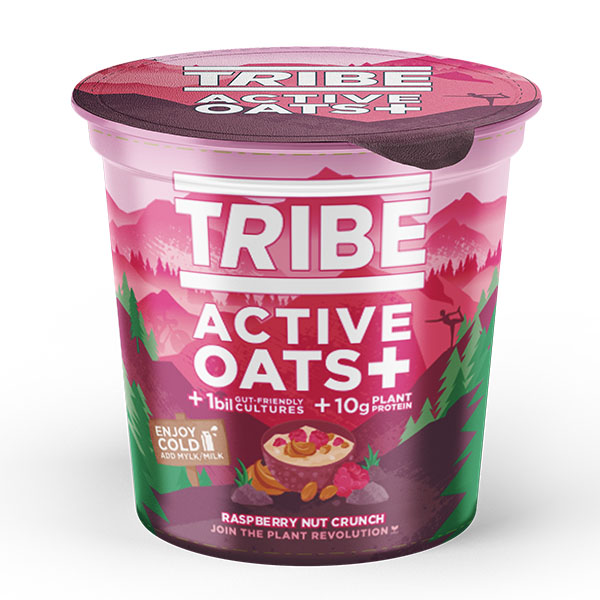 Tribe - Active Oats Pot - Raspberry Nut Crunch - 8x60g