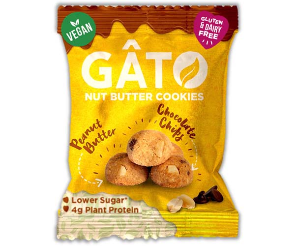 Gato Nut Butter Cookies-Peanut Butter & Choc Chips - 10x33g