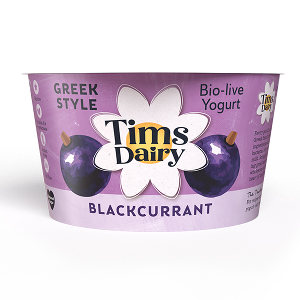 Tims Dairy Greek Style Blackcurrant Yoghurt 6x175g DDC Foods Ltd