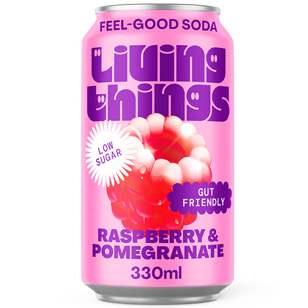 Living Things - Prebiotic and Probiotic Soda - Raspberry & Pomegrante - 12x330ml