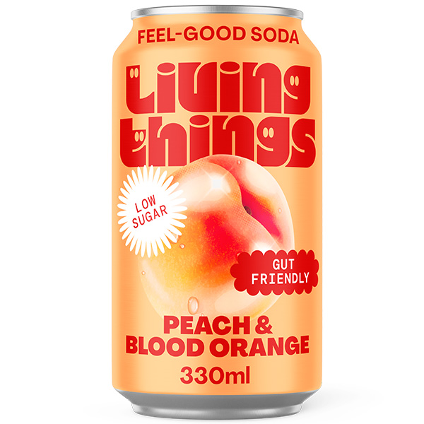 Living Things - Prebiotic and Probiotic Soda - Peach & Blood Orange - 12x330ml