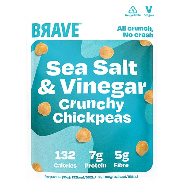 Brave Roasted Chickpeas - Salt & Vinegar - 12x35g