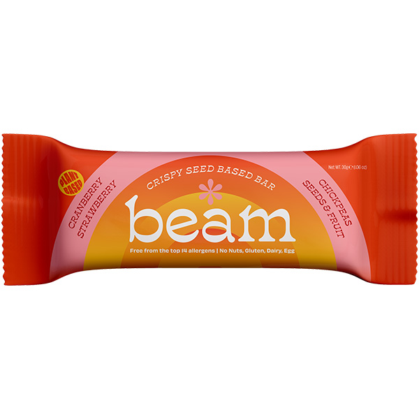 Beam - Crispy Seed Bar - Cranberry and Strawberry - 12x30g