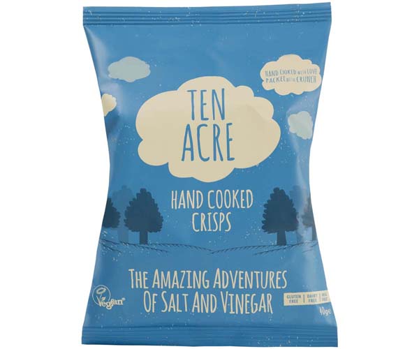 Ten Acre Crisps - Salt & Vinegar - 18x40g