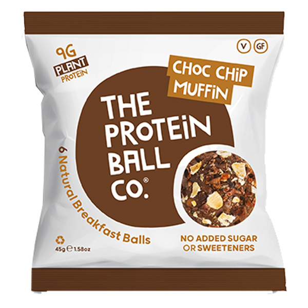 The Protein Ball Co - Breakfast To-Go - Choc Chip Muffin - 10x45g