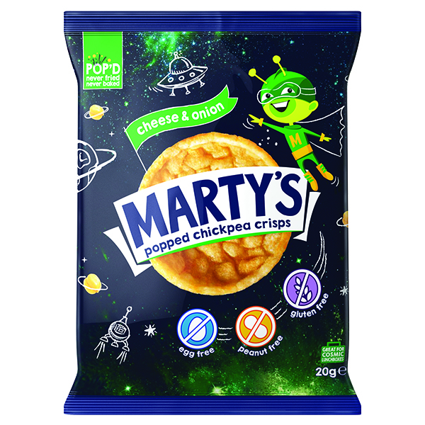 Martys Chickpea Crisps - Cheese & Onion - 18x20g