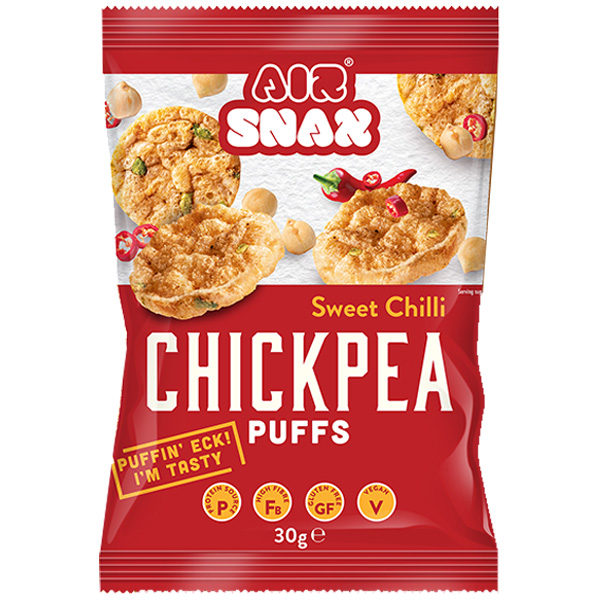AirSnax - Chickpea Puffs - Sweet Chilli - 12x30g