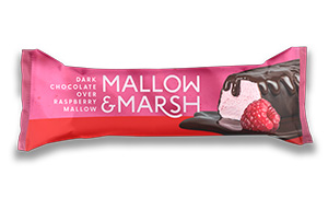 Mallow & Marsh - Raspberry Marshmallow Bar Coated in 70% Dark Chocolate - 12x35g