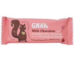Gnaw - Milk Choc With Cran, Rais, Granola & Seeds - 40x35g