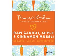 Primrose's Kitchen - Org Raw Carrot, Apple & Cinnamon Muesli - 24x60g