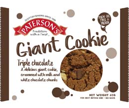 Patersons (Bronte) - Giant Cookies - Triple Choc - 18x60g