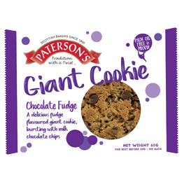 Patersons (Bronte) - Giant Cookies - Choco Fudge - 18x60g