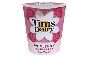 Tims Dairy Live Whole Milk - Raspberry Yoghurt - 12x150g