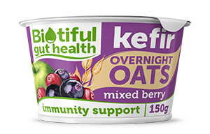 Biotiful - Overnight Kefir Oats - Mixed Berry - 6x150g