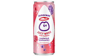 Innocent Juicy Water with Bubbles - Raspberry & Blackcurrant Can - 12x330ml