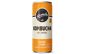 Remedy Kombucha - Ginger Lemon - 12x250ml
