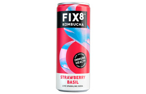 Fix8 Kombucha - Can - Strawberry Basil - 12x250ml
