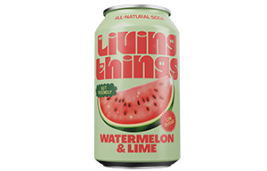 Living Things - Prebiotic and Probiotic Soda - Watermelon & Lime Soda - 12x330ml