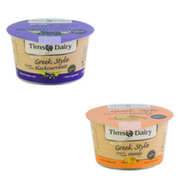 Tims Dairy - Mixed Yoghurt - 6x200g - 3xBlackcurrant 3xHoney