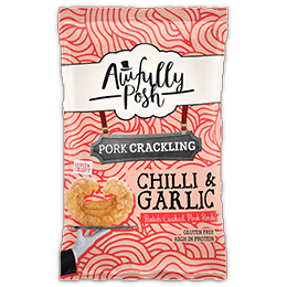 Awfully Posh - Chilli & Garlic Pork Crackling (F036) - 12x40g