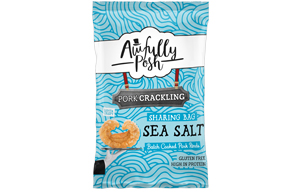 Awfully Posh - Sea Salt Pork Crackling Sharing Bag (F060) - 10x100g