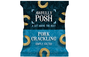 Awfully Posh - Pork Crackling - Simply Salted - 10x40g