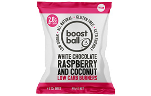 Boostball - White Choc Raspberry & Coconut Keto -12x40g