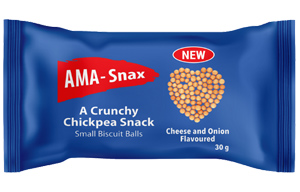 AMA Snax Chickpea Snack - Cheese & Onion - 24x30g