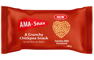 AMA Snax Chickpea Snack - Smokey BBQ - 24x30g