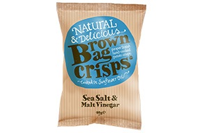 Brown Bag Crisps - Sea Salt and Malt Vinegar - 20x40g