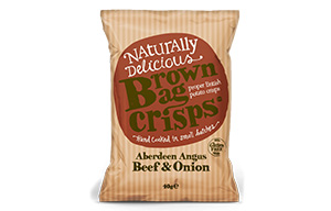 Brown Bag Crisps - Aberdeen Angus Beef and Onion - 20x40g