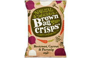 Brown Bag Crisps - Beetroot, Carrot and Parsnip - 8x120g