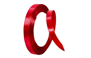Christmas - 7mm - Satin Ribbon - Red - 1x25m