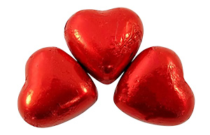 Valentines - Foiled Milk Hearts - 1x1kg